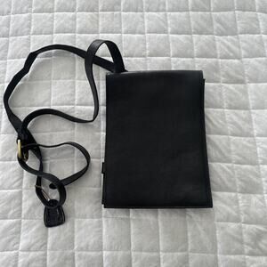 JP Ourse & Cie Geneve Crossbody Bag Black Pebbled Genuine Leather Minimalist